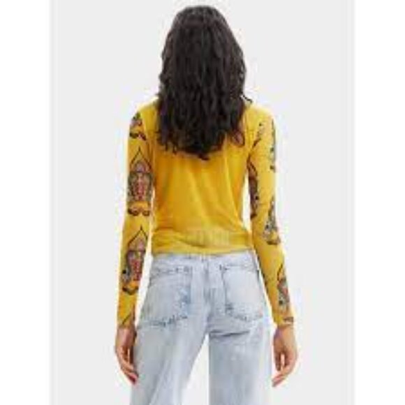 Desigual Christian Lacroix Designed top, Sheer, Mesh, Size EU - XL US M/L - Picture 3 of 7